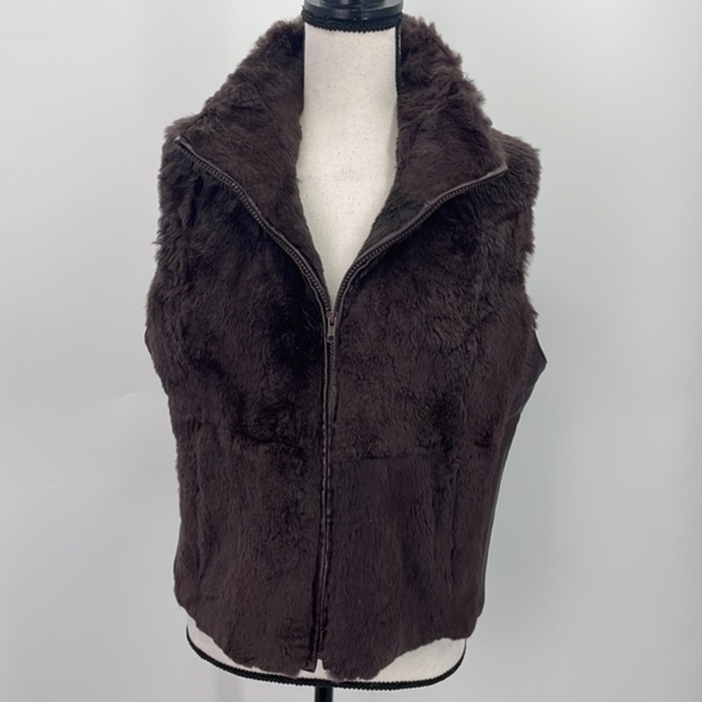 Vintage Beautiful Saint Yves Canada Chocolate Brown Rabbit Fur Vest Medium